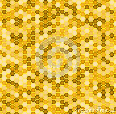 Abstract seamless hexagonal background. gold honey colors style Vector Illustration