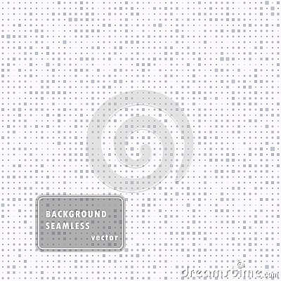 Abstract seamless illustration of halftone squares. Monochrome repeating geometric elements. Vector template, overlay. Isolated. Vector Illustration