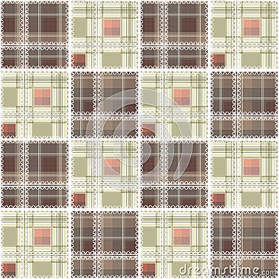 Abstract seamless lace checkered plaid textile design pattern ba Stock Photo