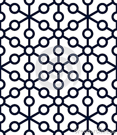 Abstract seamless line monochome geometric shape pattern design background Vector Illustration