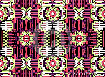 Abstract seamless Oriental pattern. The fabric was dyed with India ink. Indonesi Vector Illustration