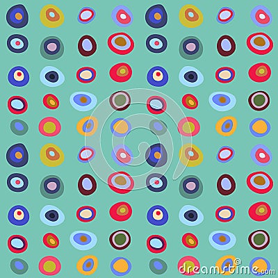 Abstract seamless ornamental pattern with different circles Vector Illustration