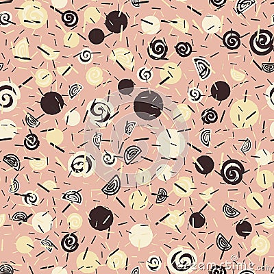 Abstract seamless pattern background of chocolate treats and sprinkles For packaging, backdrops, fabric, stationery.. Stock Photo