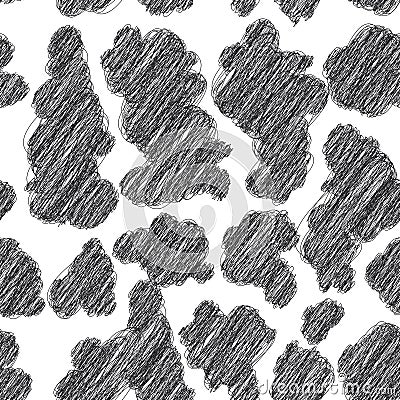 Abstract seamless pattern - black spots on white Vector Illustration