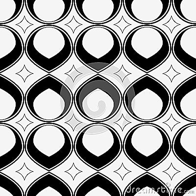 Abstract Seamless Pattern, black and white. Vector Illustration