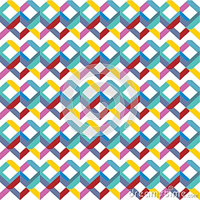 Abstract seamless pattern bright colored Geometric background rainbow color. Vector illustration Vector Illustration