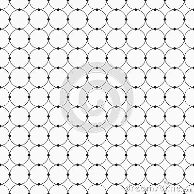 Abstract seamless pattern. Circles connected with dots. Vector Illustration