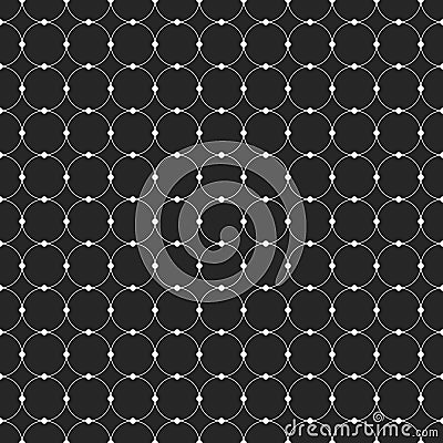 Abstract seamless pattern. Circles connected with dots. Vector Illustration