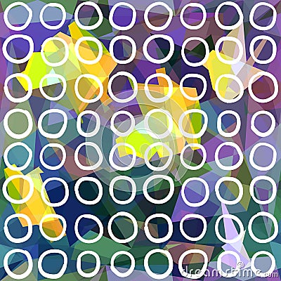 Abstract seamless pattern. Circles drawn on geometric background Vector Illustration