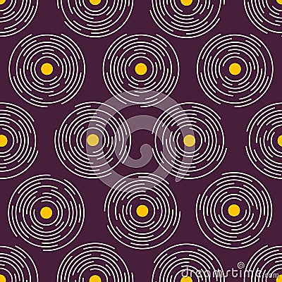 Abstract seamless pattern with circles. Geometric shapes pattern. Outline dotted circles Vector Illustration