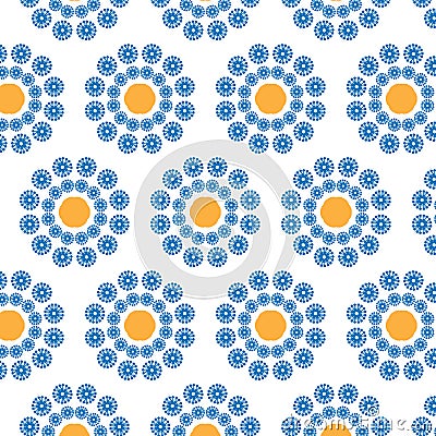 Abstract seamless pattern of a circular form Vector Illustration