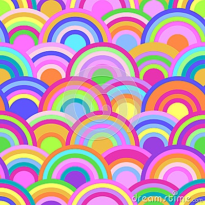 Abstract seamless pattern with colorful circles Vector Illustration