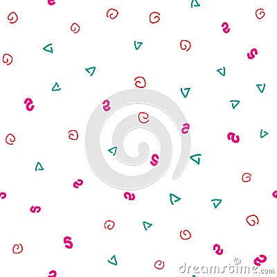 Abstract seamless pattern with different elements. Sketch, doodle, scribble. Simple vector illustration. Vector Illustration