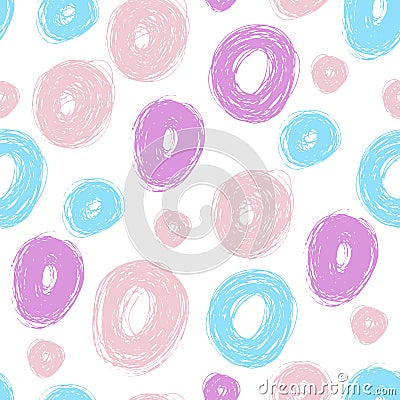 Abstract seamless pattern with doodle. Hand drawn circles. Vector seamless background. Vector Illustration