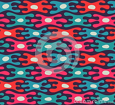 Abstract seamless pattern. Ethnic motif. Colorful organic shapes Vector Illustration