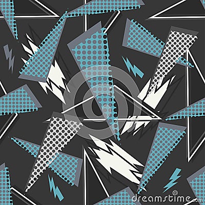 Abstract seamless pattern for girls, boys, clothes. Creative background with dots, geometric figures Funny wallpaper for te Stock Photo