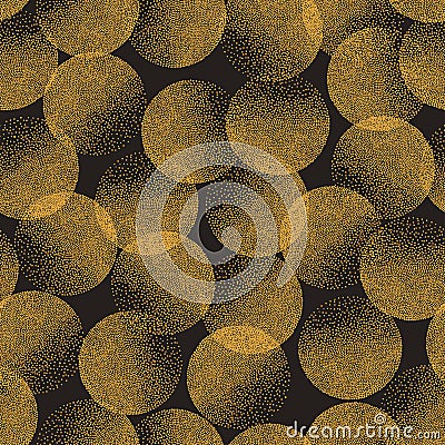 Abstract seamless pattern with golden circles. Vector Illustration