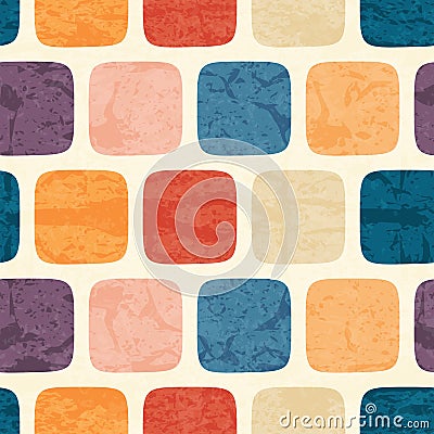 Abstract seamless pattern with grunged colorful square Vector Illustration