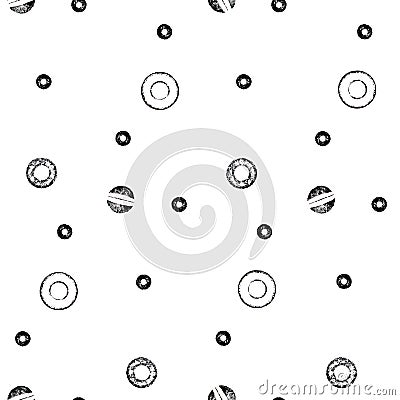 Abstract seamless pattern with imprint different small circles in hand printing technique Stock Photo