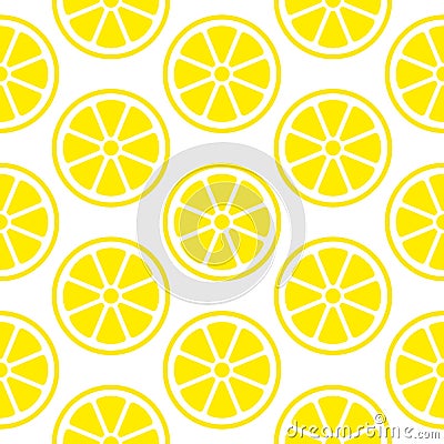 Abstract Seamless Pattern Lemon Slices Yellow Square Vector Illustration