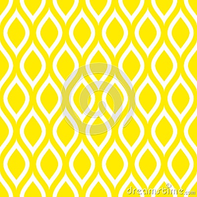 Abstract Seamless Pattern Lemons Or Waves Yellow Square Vector Illustration