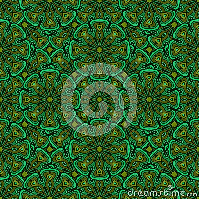 Abstract seamless pattern with mandala flower. Mosaic, tile, polka dot Vector Illustration