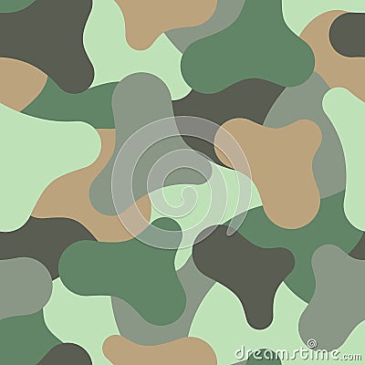 Abstract seamless pattern with multi-colored spots imitating the fabric of military uniforms. Vector illustration Vector Illustration