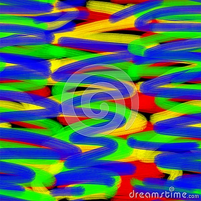 Abstract seamless pattern. Multicolored brush strokes on a white background. Vector Illustration