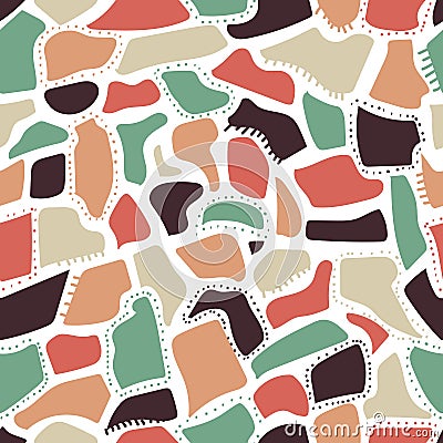 Abstract seamless pattern. Randomly disposed mosaic pattern with colorful elements. Vector Illustration