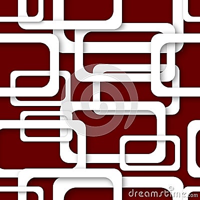 Abstract seamless pattern of rectangle frames with shadows Vector Illustration