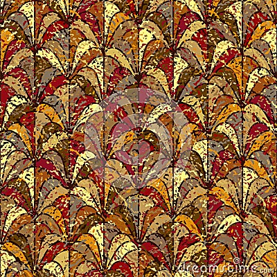 Abstract seamless pattern. Repeated art background. klim style in yellow color. Repeating modern texture for design prints. Repeat Vector Illustration