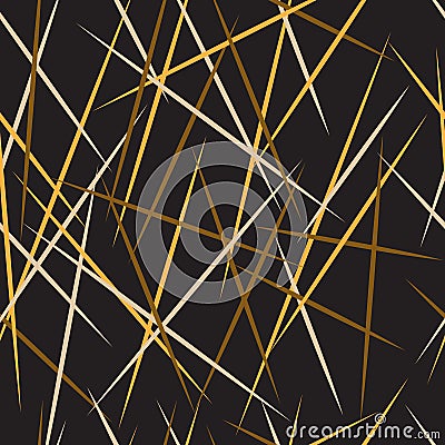 Abstract seamless pattern. Seamless pattern with lines. Golden black and gray lines. Vector illustration Vector Illustration