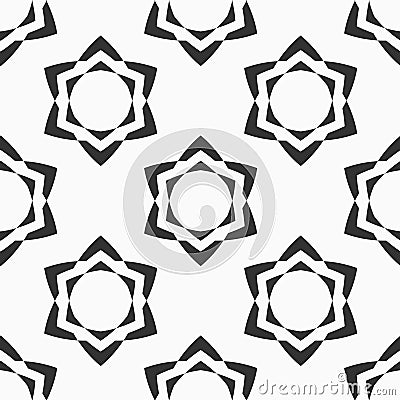 Abstract seamless pattern of six-pointed stars. Vector Illustration