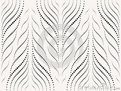 Abstract seamless pattern of smooth lines and halftones. Elegant geometric forms. Vector Illustration