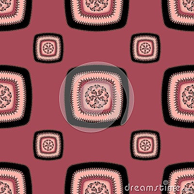 Abstract Seamless pattern with square on pink lilac Stock Photo