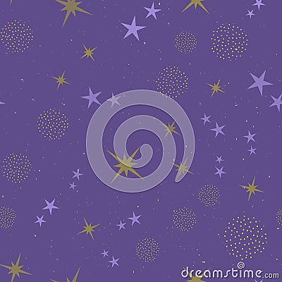 Abstract seamless pattern with stars. Birthday, children or girlish design Vector Illustration