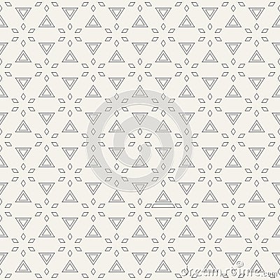 Abstract seamless pattern of symmetrically arranged triangles and diamonds. Vector Illustration