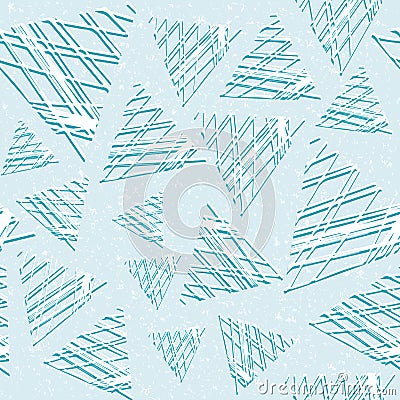 Abstract seamless pattern of three-dimensional triangles. Grunge style. The texture of the stone. Vector Illustration