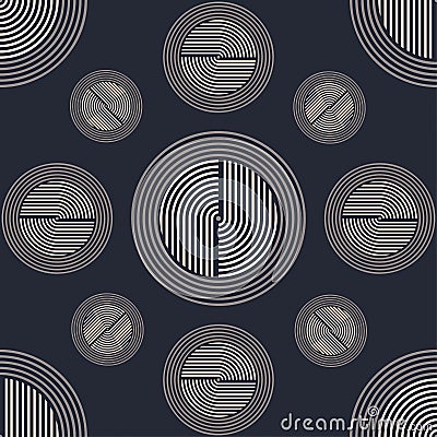 Abstract seamless pattern. Trendy retro and vintage style background. Minimal geometric line luxury design. Art deco vector Vector Illustration