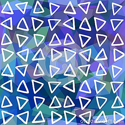 Abstract seamless pattern. Triangles drawn on geometric shapes Vector Illustration