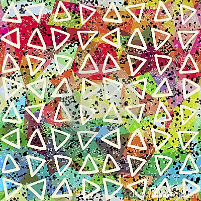 Abstract seamless pattern. Triangles and grunge texture Vector Illustration