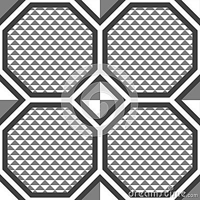 Abstract seamless pattern of triangles and hexagons. Lattice shape. Vector Illustration
