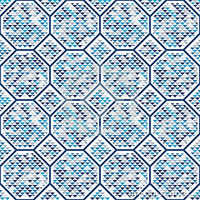 Abstract seamless pattern of triangles and hexagons. Lattice shape. Vector Illustration