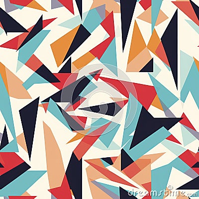 Abstract Seamless Pattern in Urban Colors with Sharp Angles AI Generated Cartoon Illustration