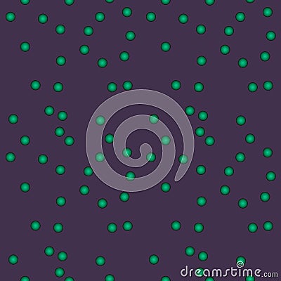 Abstract seamless pattern with voluminous green balls on french lilac. Stock Photo