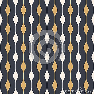 Abstract seamless pattern with wavy stripes Vector Illustration