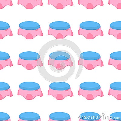 Abstract seamless plastic baby pots with comfortable handle Vector Illustration