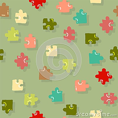 Abstract seamless puzzle pattern. vector Vector Illustration