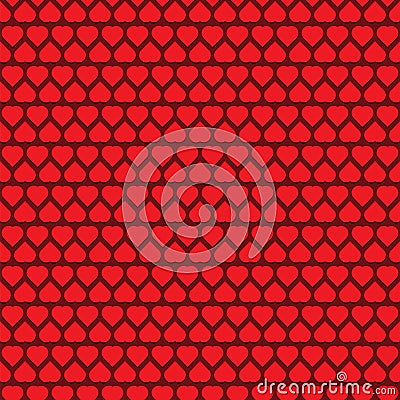 Abstract Seamless Red Hearts Pattern - Valentine`s Day Card or Background Vector Design Vector Illustration