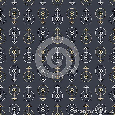 Abstract seamless sacred geometric symbols pattern Vector Illustration